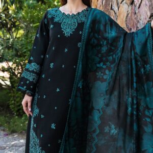 Farsha Ladies Unstitched Lawn Suit – Heavy Embroidered | Diamond Print Dupatta