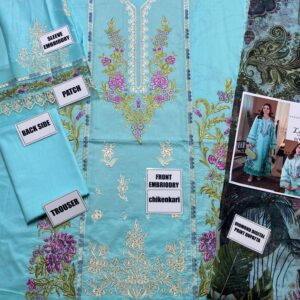 Qalamkar Chikankari Embroidered Lawn 3PC Suit – Digital Printed Dupatta